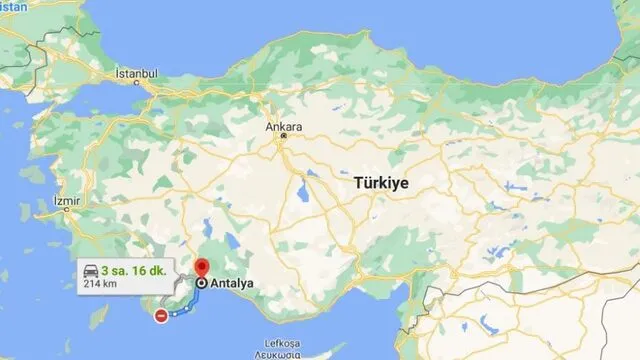 Antalya Kaş arası kaç km? 
