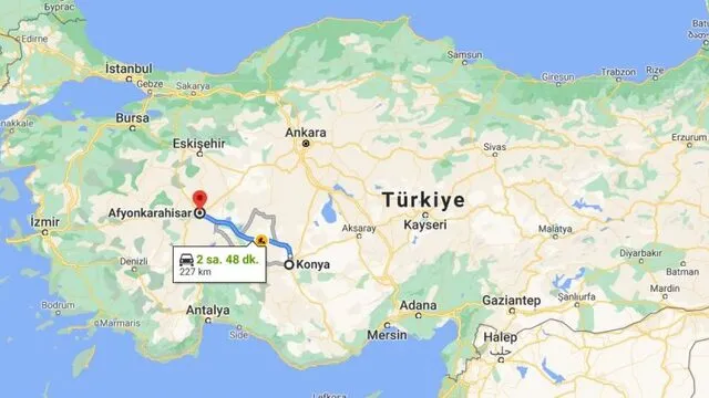 Afyon Konya arası kaç km? 