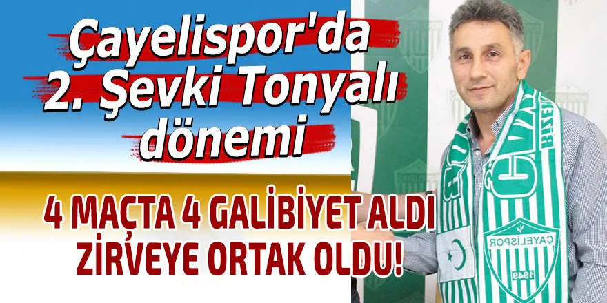 Çayelispor’ da Şevki Tonyalı Rüzgârı