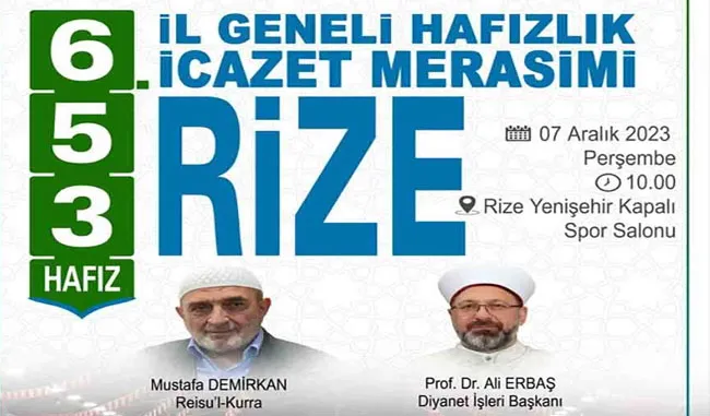 Diyanet İşleri Başkanı Erbaş, Rize