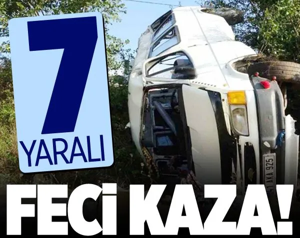 Fındık işçilerini taşıyan minibüs devrildi: 7 yaralı