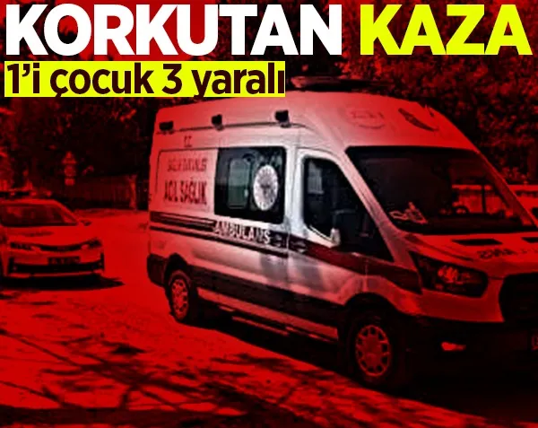 Köpeğe çarpmamak için kaza yaptı! 1’i çocuk 3 yaralı