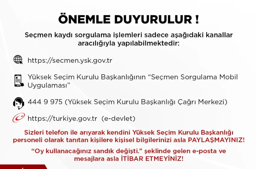 Sahte YSK Hesaplarına Dikkat!