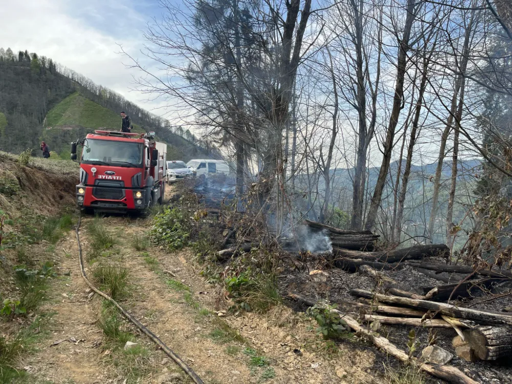 Kaçkar Köyünde  yangın büyümeden söndürüldü 