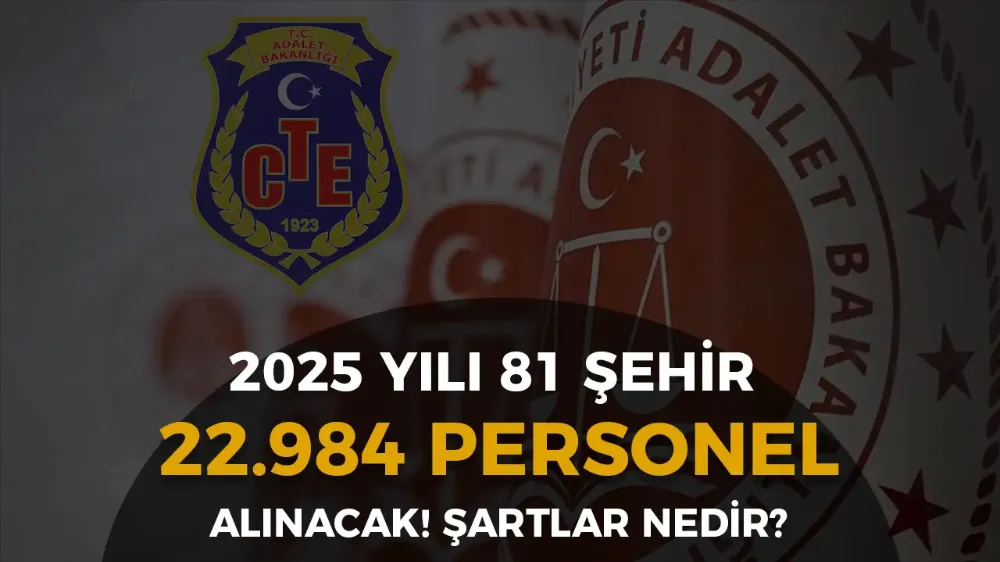 Adalet Bakanlığı ve CTE 81 Şehir 22.984 Personel Alımı 2025! KPSS ve Diğer Şartlar?
