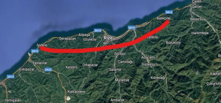 Ordu, Samsun ve Trabzon’dan sonra Rize transit yolu da dağdan geçecek