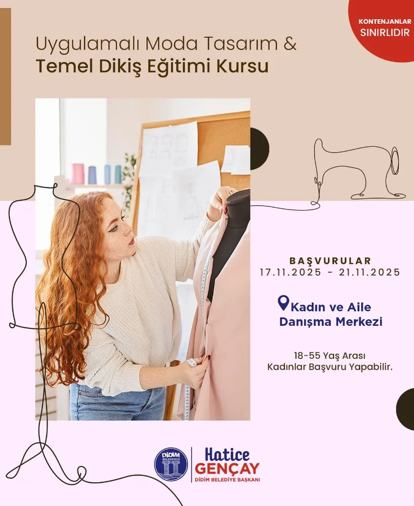 Didim Belediyesi’nden kadınlara özel moda tasarım ve dikiş eğitimi