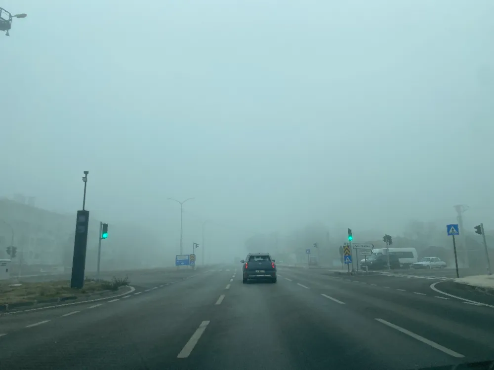 Çorum’da Yoğun Sis Hayatı Olumsuz Etkiledi