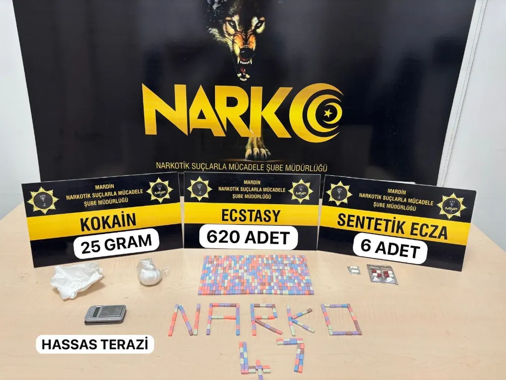 Mardin’de uyuşturucu operasyonu: 620 ecstasy hap ele geçirildi