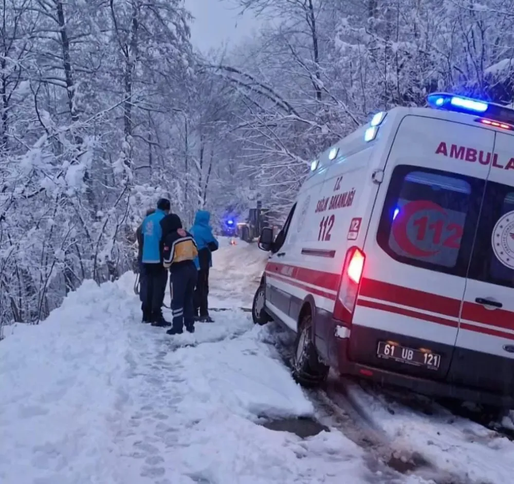 Trabzon İl Sağlık Müdürlüğü, Yoğun Kar Engeline Rağmen Hastaya Ulaşıldı