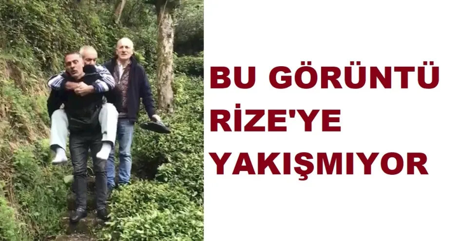 Rize’de Muhtar, Hastayı 2 Kilometre Sırtında Taşıdı: Yol Sorunu Yürek Burktu