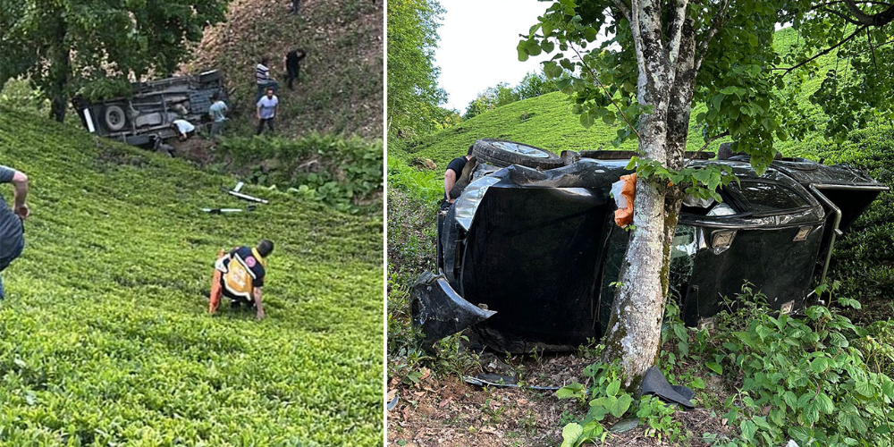 Rize’de Feci Kaza: Kadın Sürücü Uçuruma Yuvarlandı