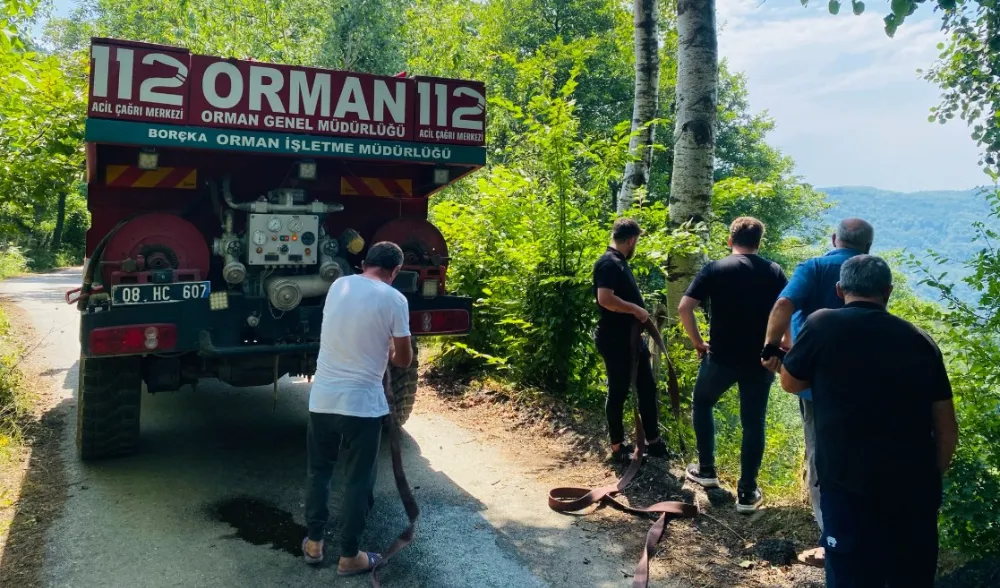 Borçka’da Anız Yangını Korkuttu: Kaynarca Köyü’nde Alevler Kontrol Altına Alındı