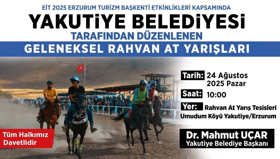 Erzurum’da Geleneksel Rahvan At Yarışları 24 Ağustos’ta Düzenleniyor