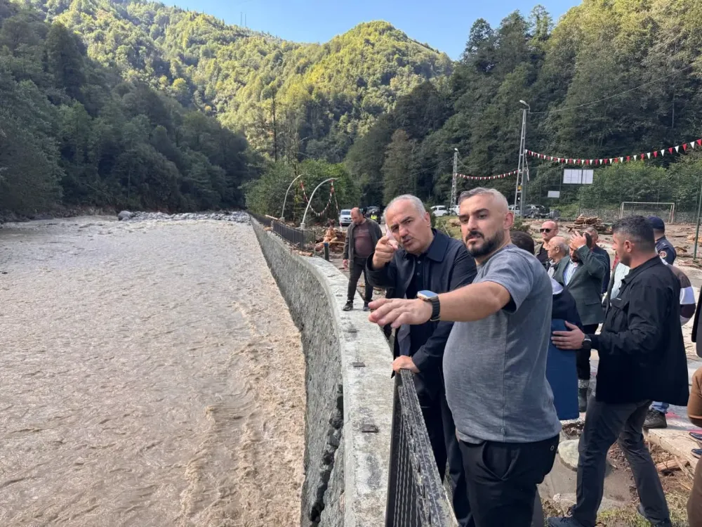 Rize’de Sel Felaketi Sonrası Tunca Beldesi’nde İnceleme