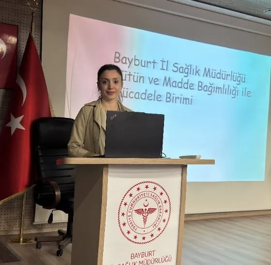 Bayburt İl Sağlık Müdürlüğü’nden Kurum Çalışanlarına Madde ve Tütün Bağımlılığı Farkındalık Eğitimi
