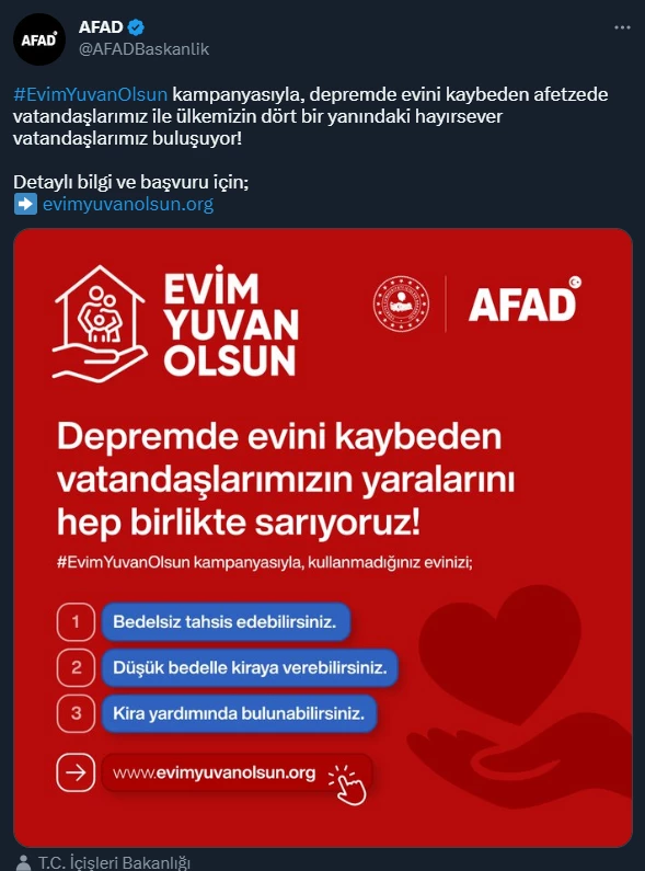 Evim Yuvam Olsun nasıl başvurulur, kimler başvurabilir? Başvurular nereden yapılıyor? AFAD paylaştı!