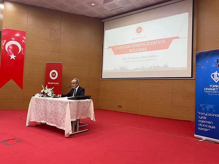 Diyanet İşleri Başkan Yardımcısı Prof. Dr. İbrahim Hilmi Karslı, Rize’de hafızlık öğrencileriyle bir araya geldi