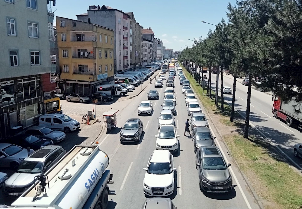 Samsun-Ordu kara yolunda trafik yoğunluğu
